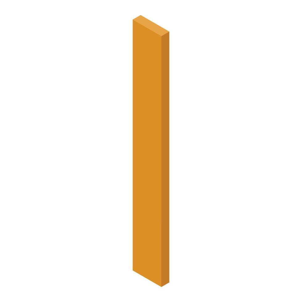 Long orange rectangular prism standing up in isometric view vector