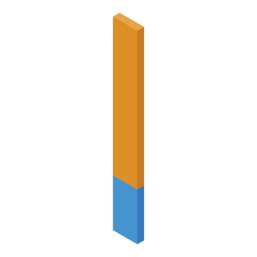 Vertical divided bar chart representing market share or target achievement vector