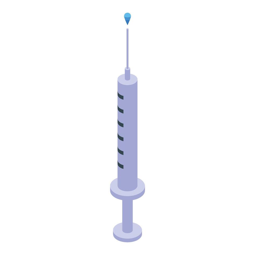 Medical syringe releasing a drop of vaccine for vaccination vector