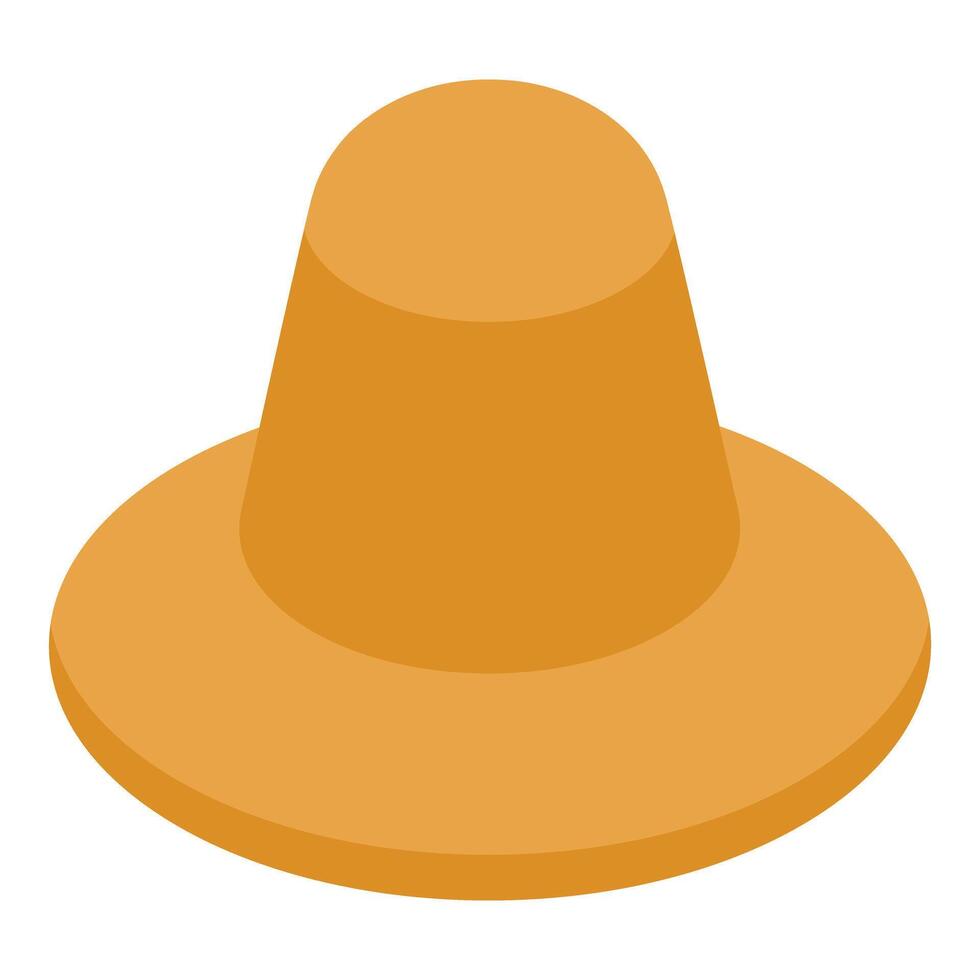 Isometric projection of a classic asian straw hat representing cultural heritage vector