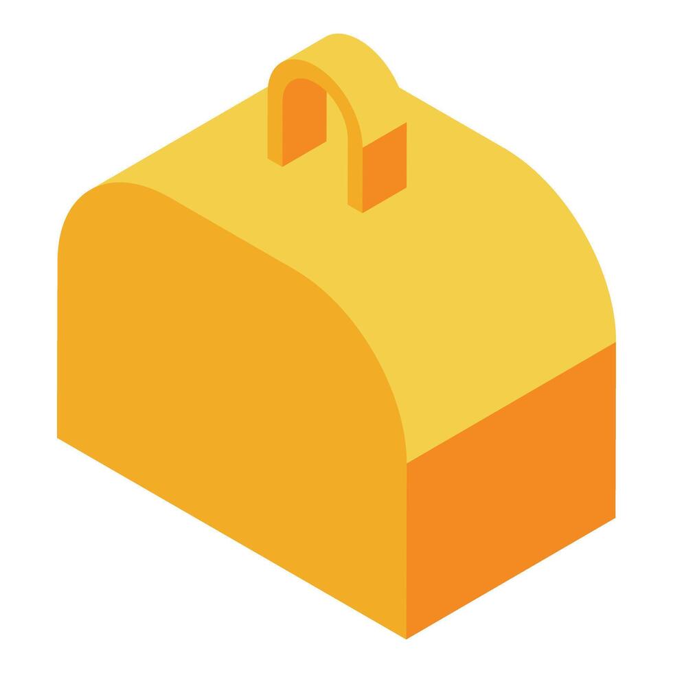 Yellow lunch box isometric icon representing back to school supplies vector