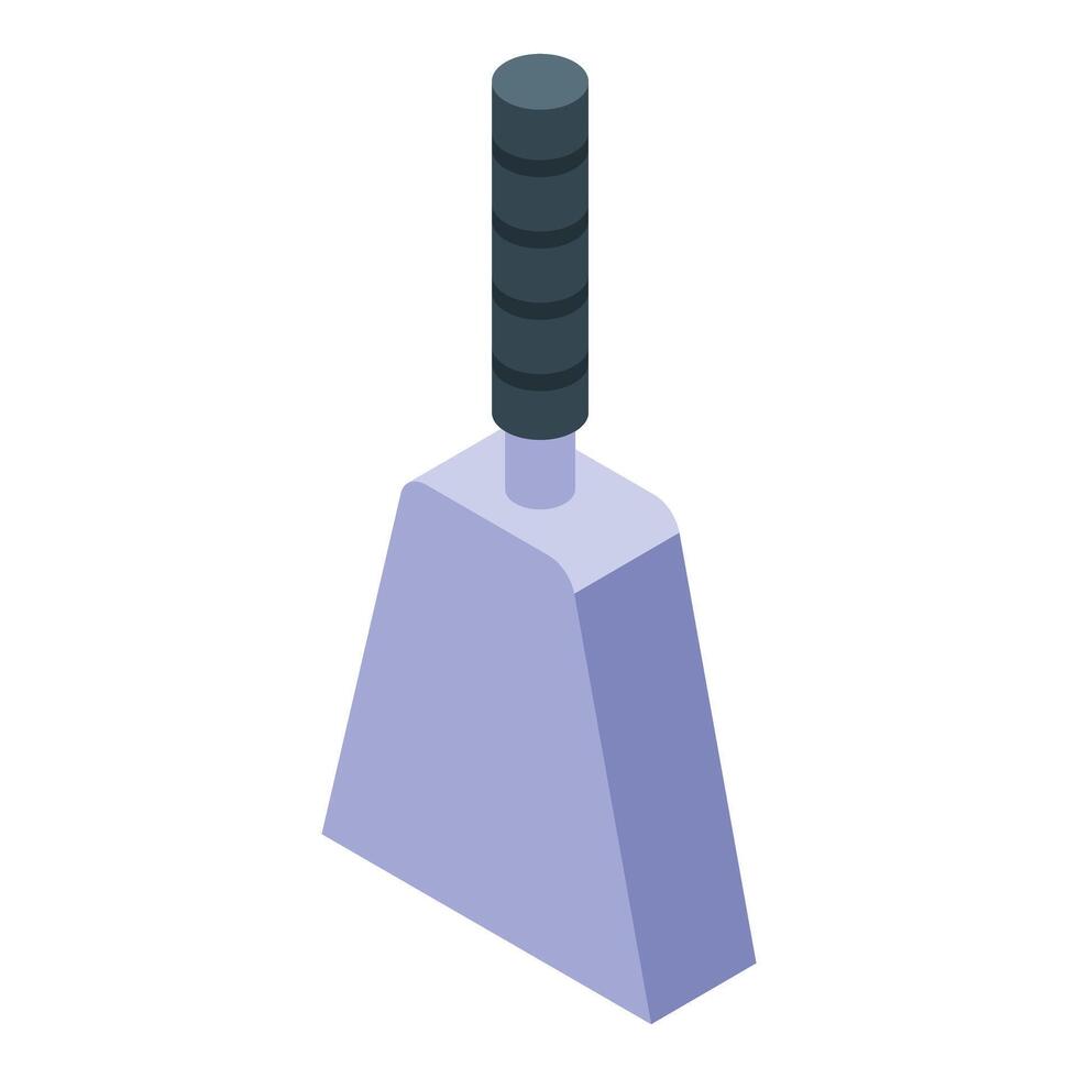 Handbell musical instrument with handle in isometric view vector