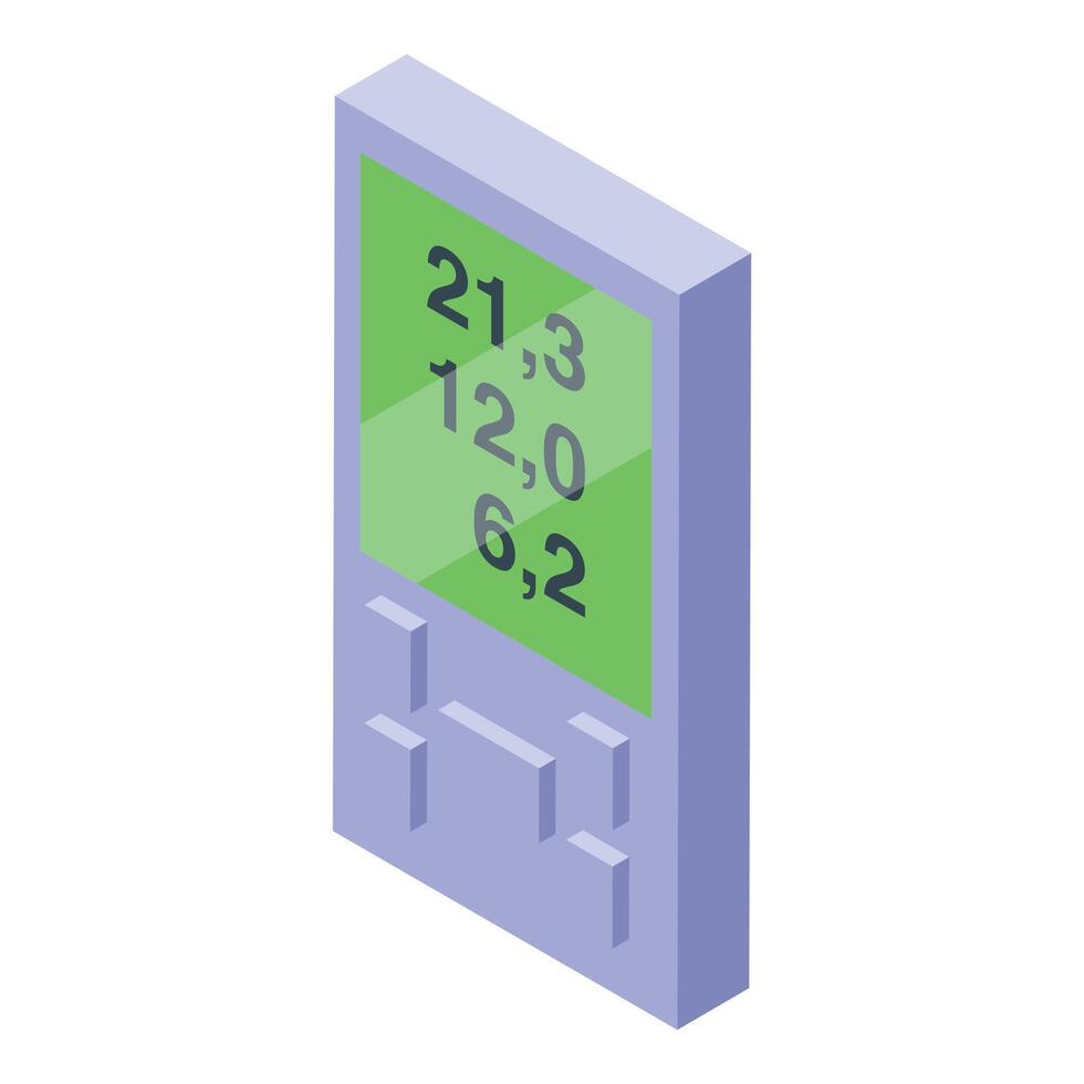 Glucometer showing blood glucose level, diabetes management, healthcare technology vector