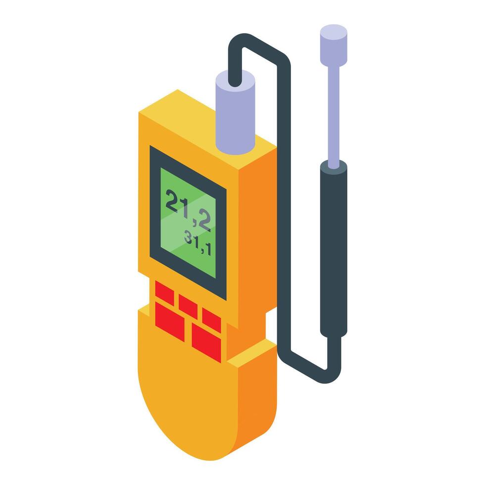 Portable gas detector measuring air pollution levels vector