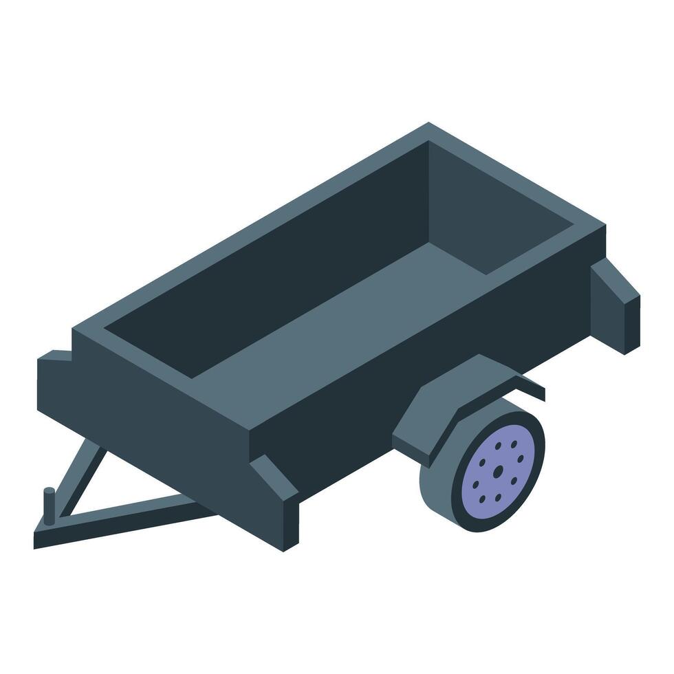 Empty trailer for cargo transportation standing on white background vector