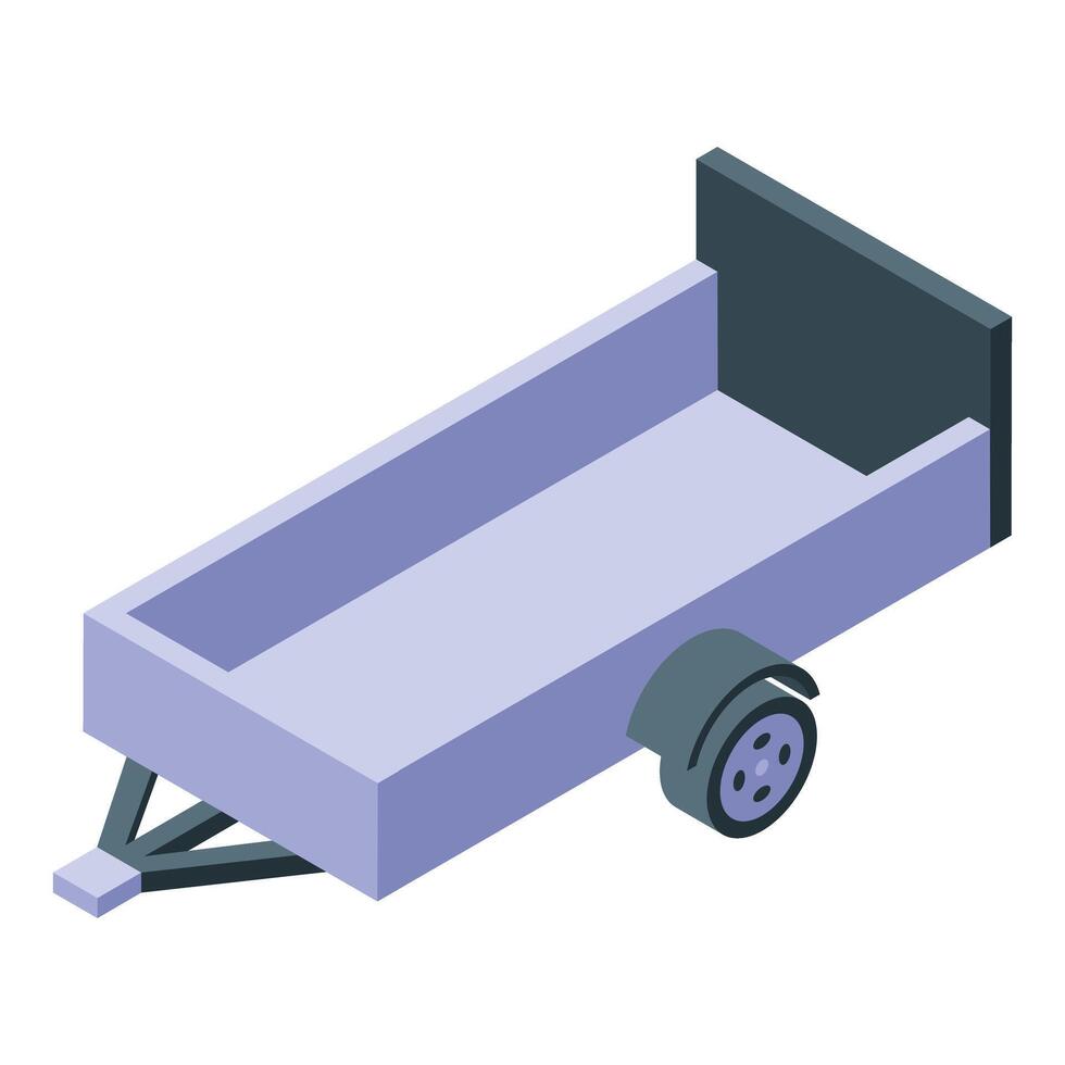 Empty trailer for cargo transportation parked, logistics and delivery services vector