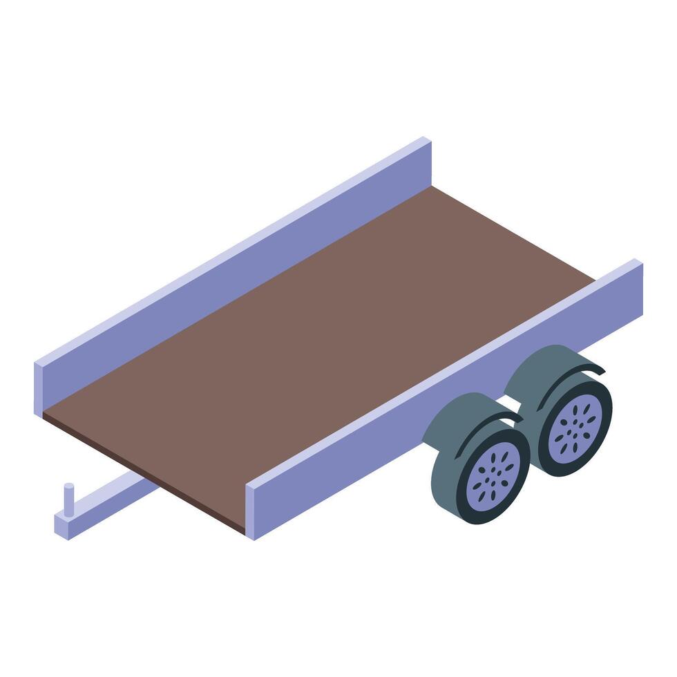 Empty car trailer isolated on white background vector