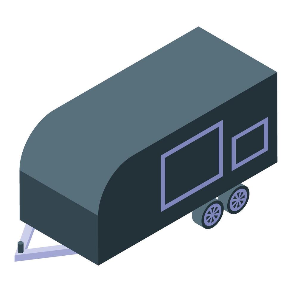Isometric horse trailer for transporting horses or livestock, equine transport vector