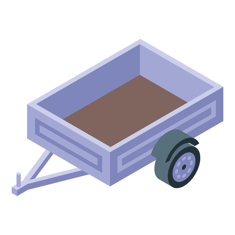 Empty trailer for cargo transportation is waiting on white background vector