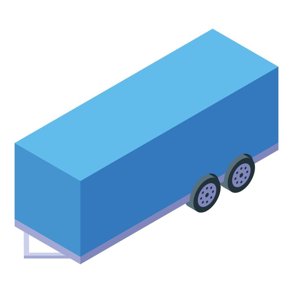 Light blue cargo trailer standing on a white background vector