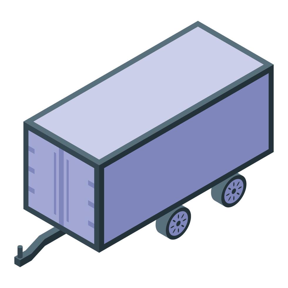 Cargo trailer for delivering goods, isometric projection vector