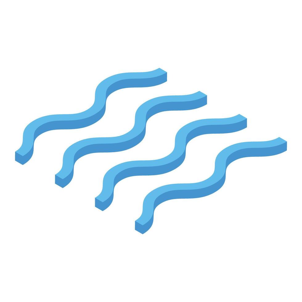 Blue wavy lines creating a dynamic isometric pattern vector