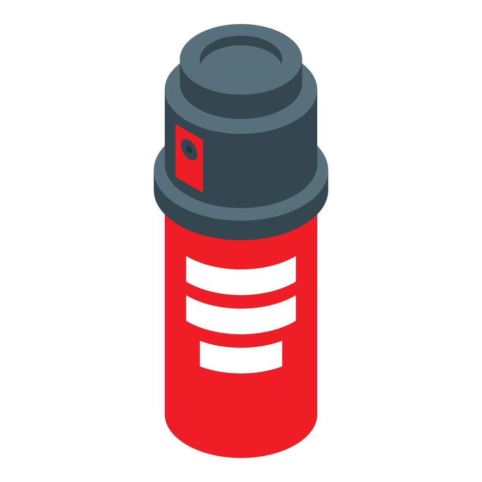 Isometric red pepper spray being held for self defense vector