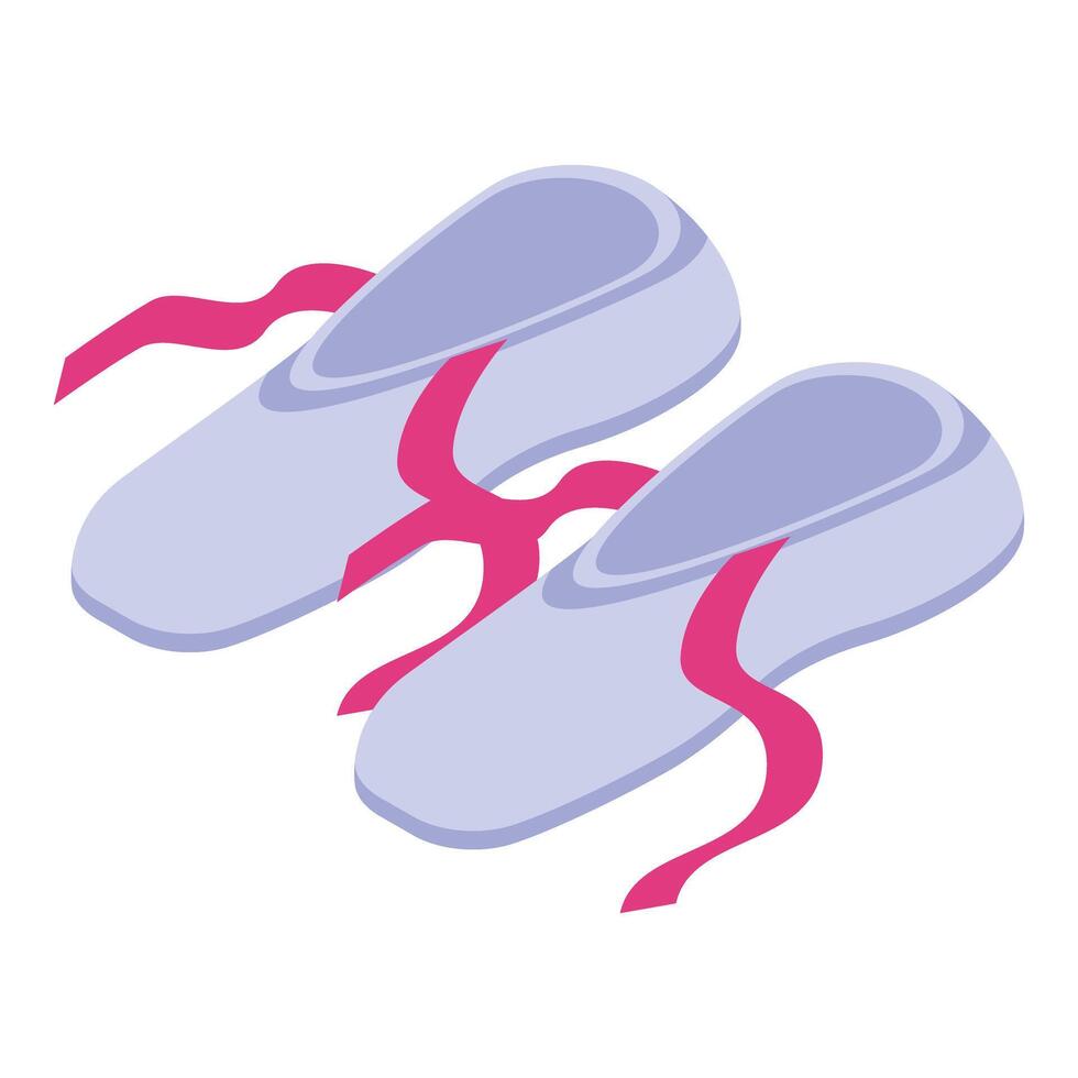 Ballet slippers with pink ribbons preparing for dance performance vector