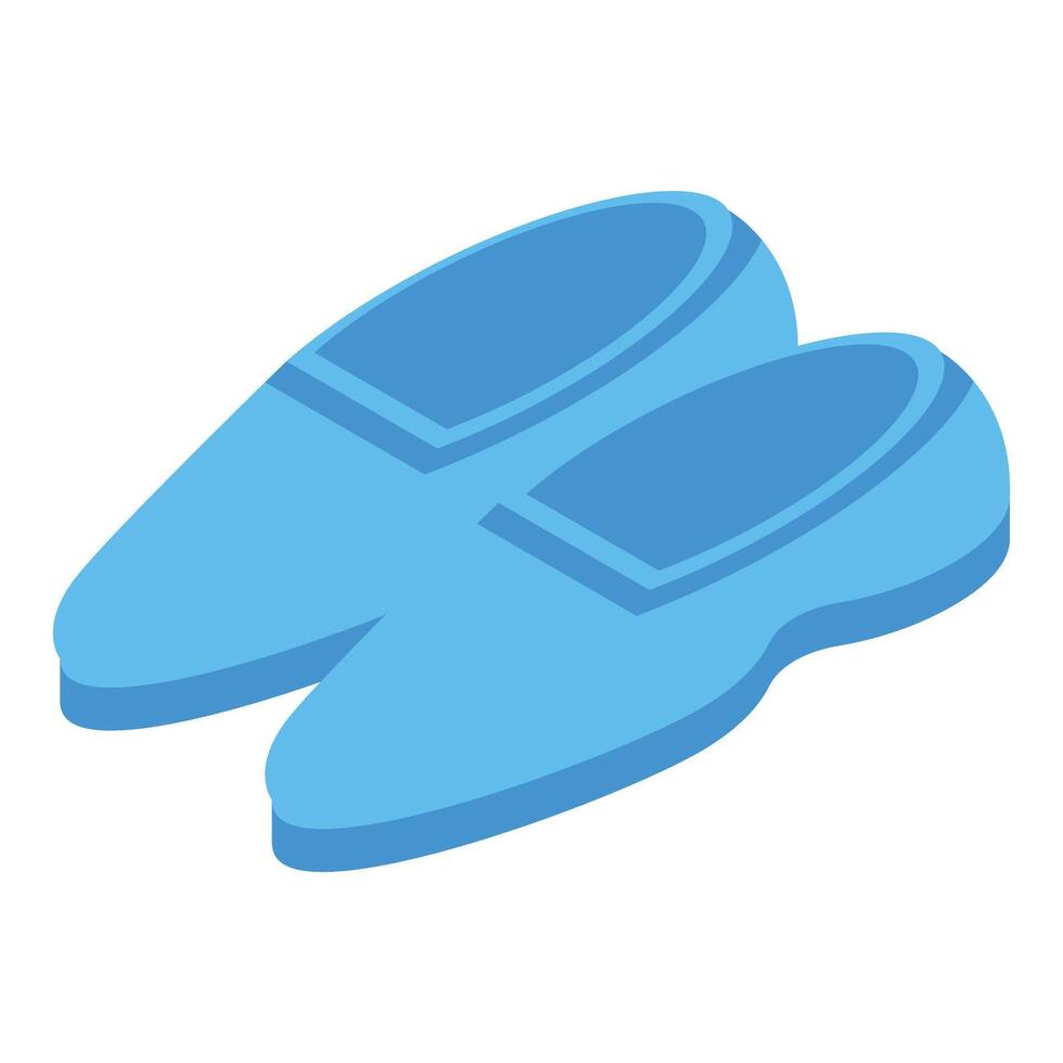 Light blue isometric slippers for comfortable relaxation at home vector