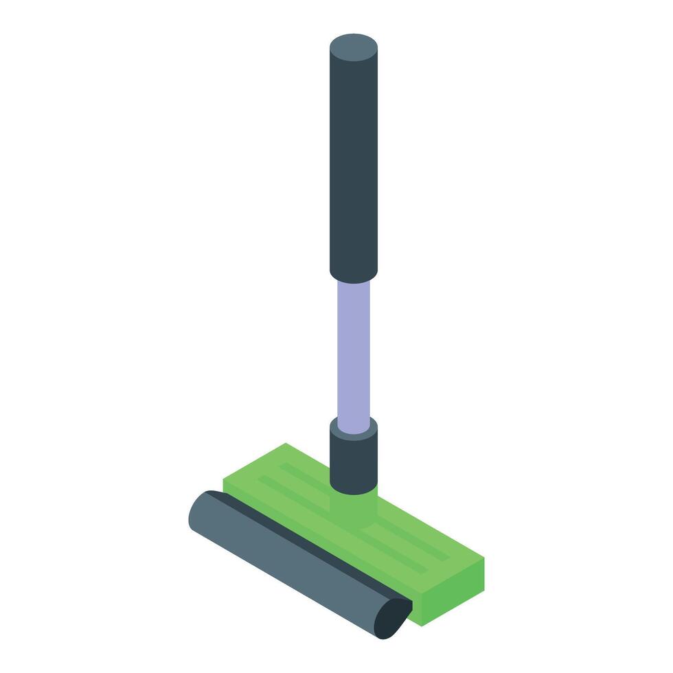 Cleaning roller brush with long handle for efficient washing vector