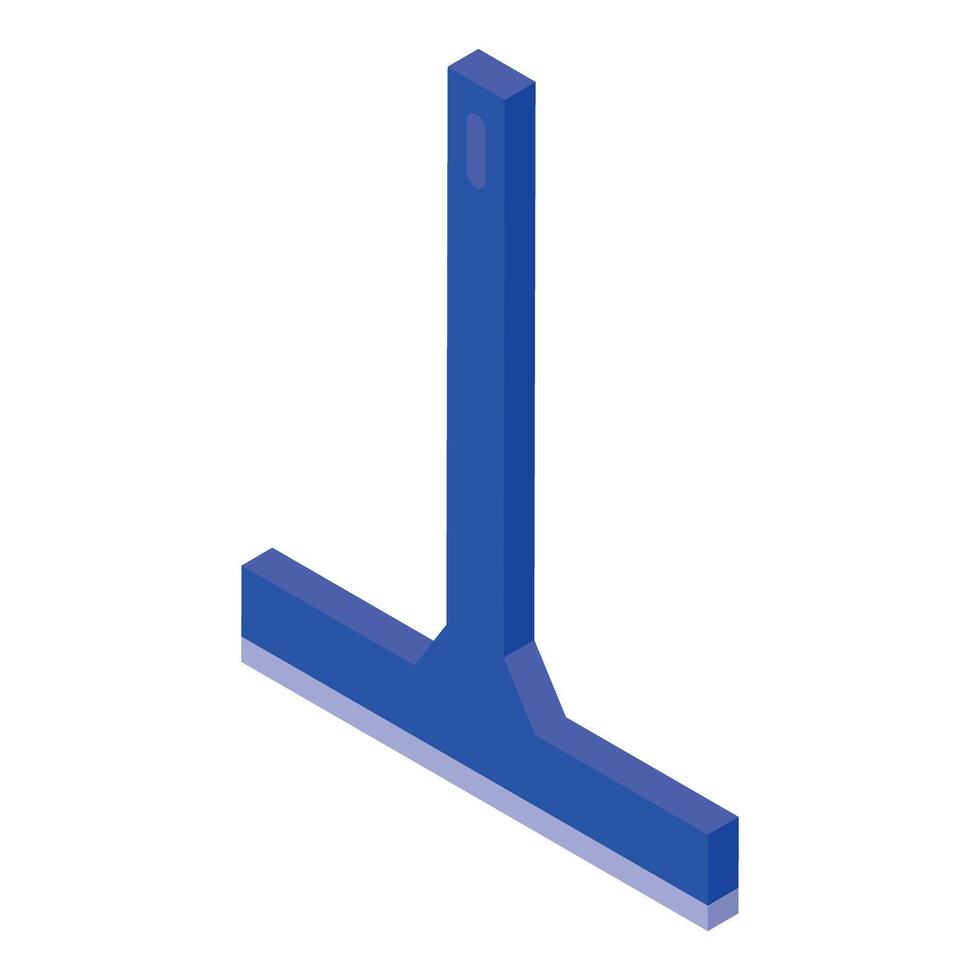 Blue window cleaning squeegee with ergonomic handle isometric view vector