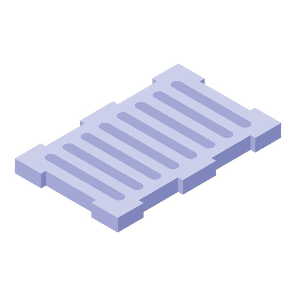 Isometric plastic pallet protecting goods during transportation vector