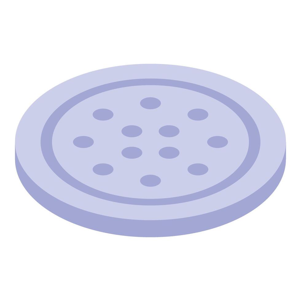 Round manhole cover presenting a circular pattern in isometric view vector