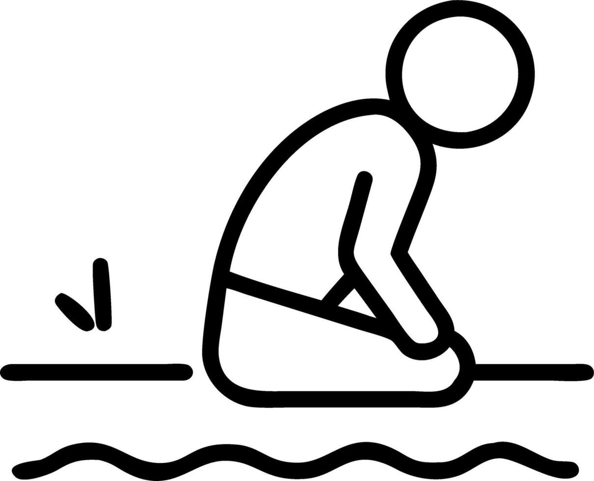 Figure kneels crystal pool surface mirror hue shifts pulse slows gentle calm permeates marrow vector