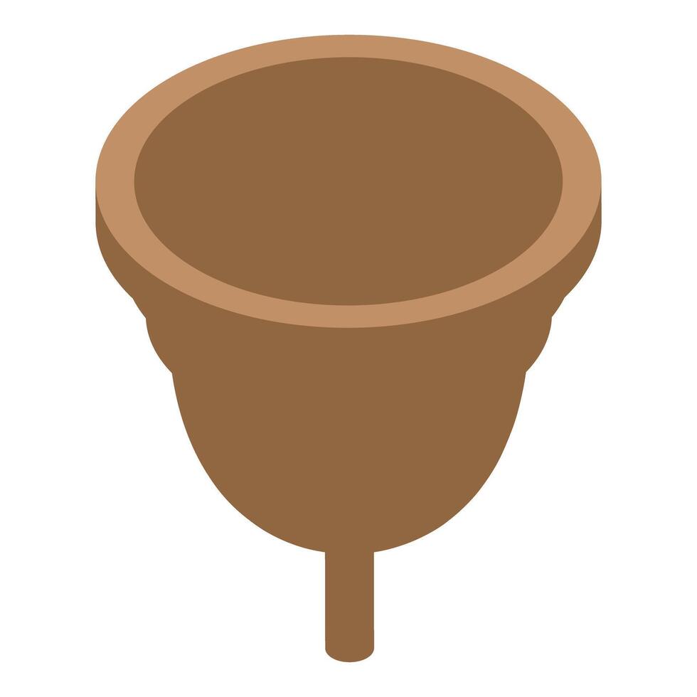 Brown menstrual cup promoting sustainable menstruation practices vector