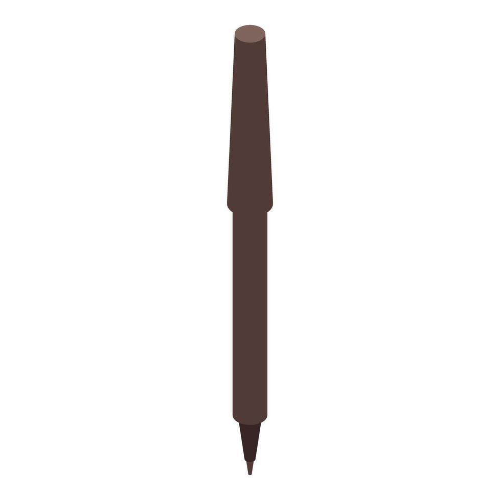 Brown pen standing upright, isometric projection on white background vector