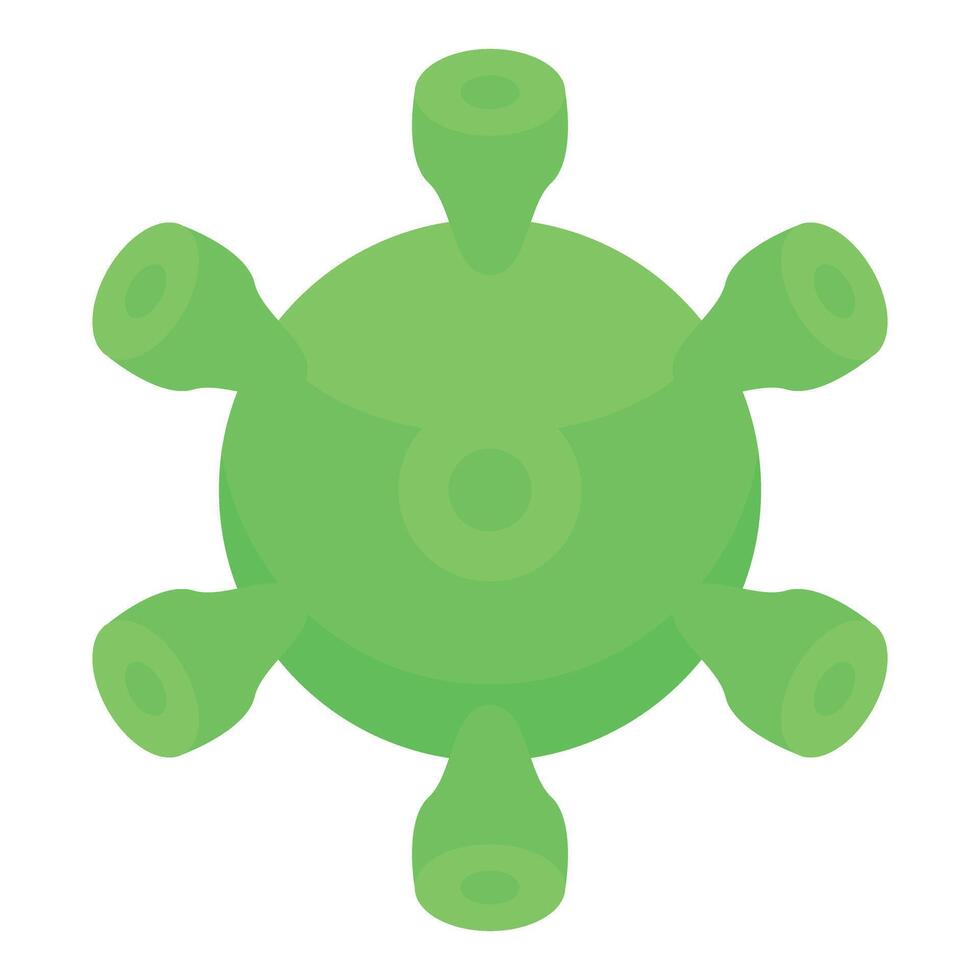 Green virus cell showing receptors in isometric view vector