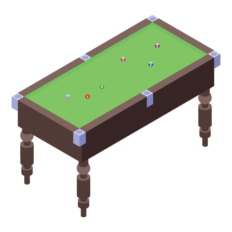 Billiard table with balls displaying billiard game in progress vector