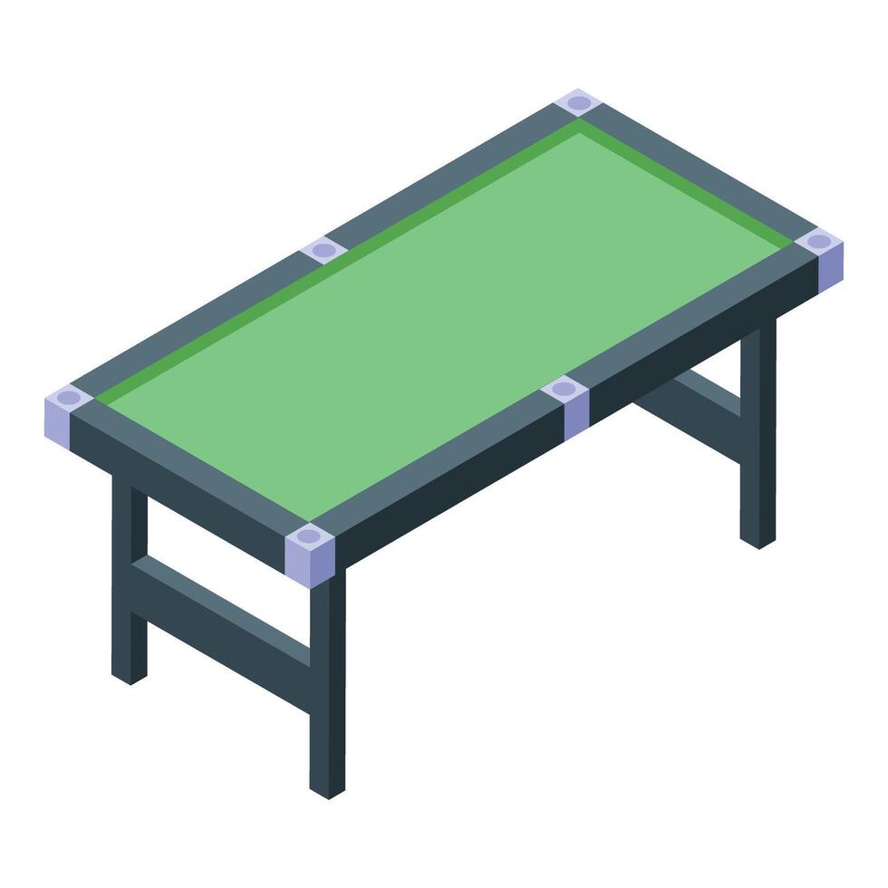 Folding camping bed isometric showing resting place for traveler vector
