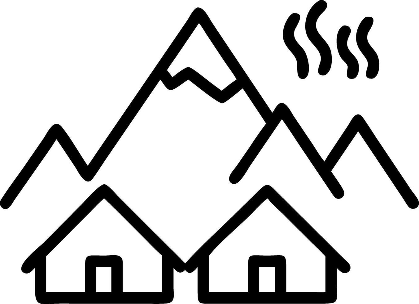 family trip mountain cabins vector