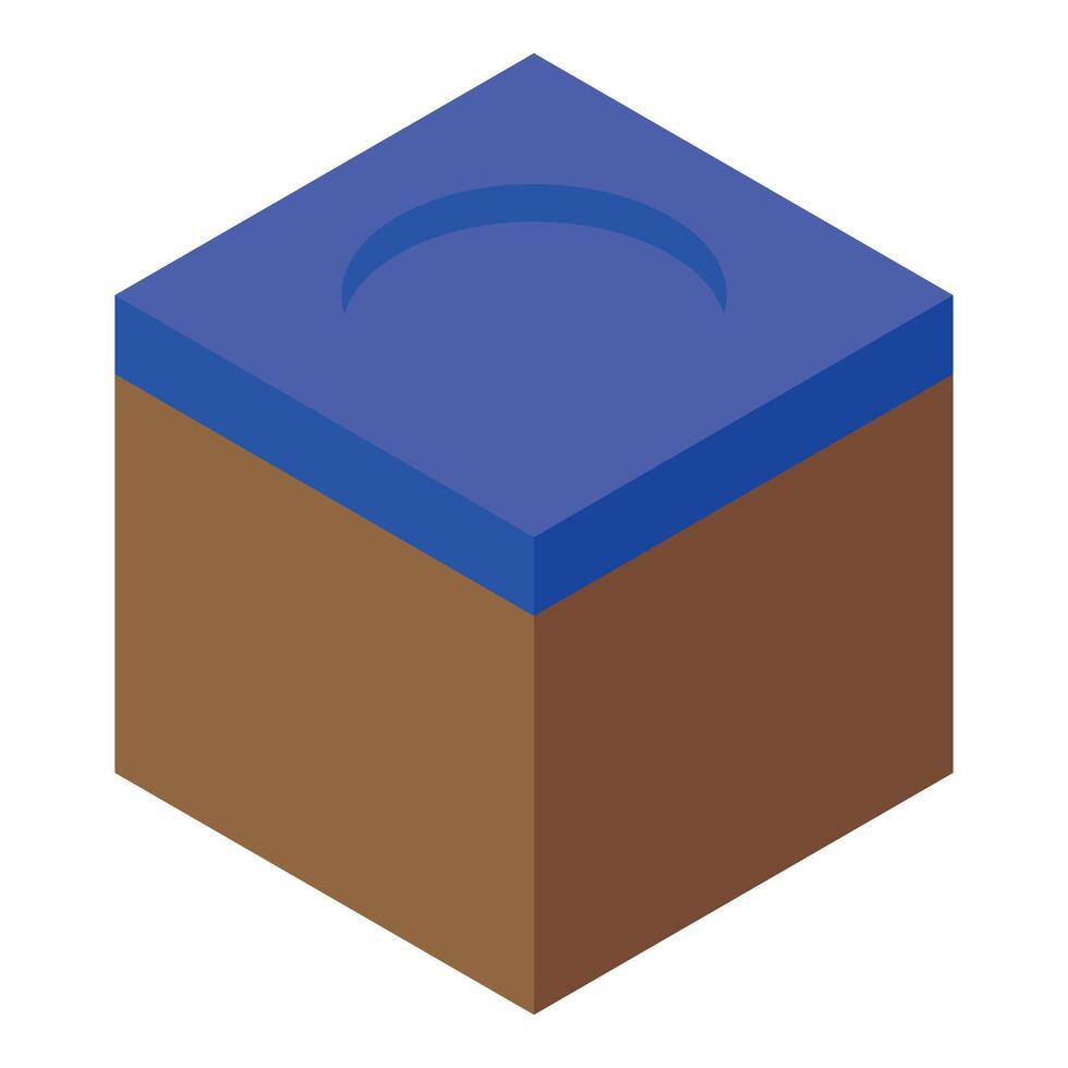 Billiard chalk cube with concave top for precise cue tip application vector