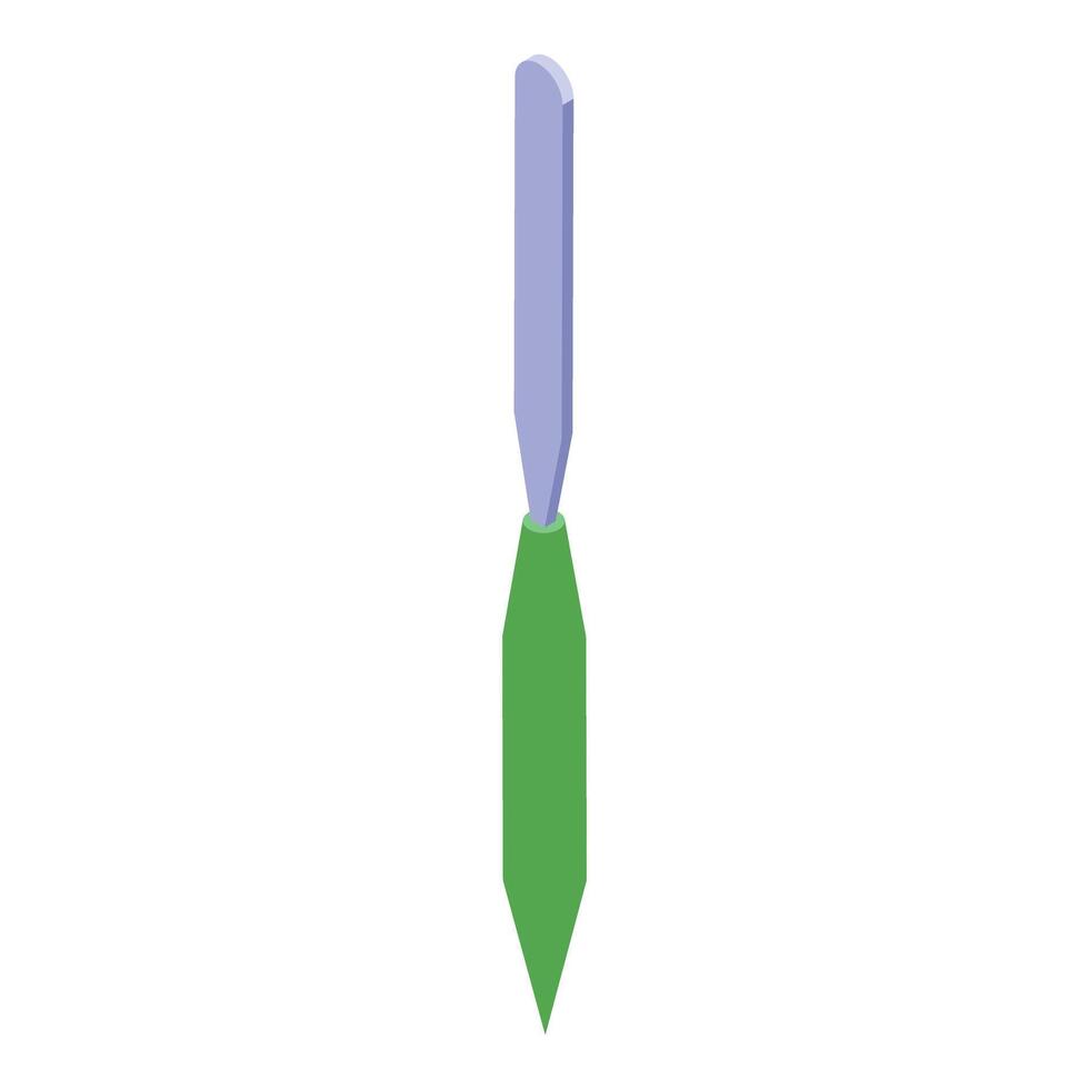 Chisel for sculpting wood and stone material with isometric projection vector