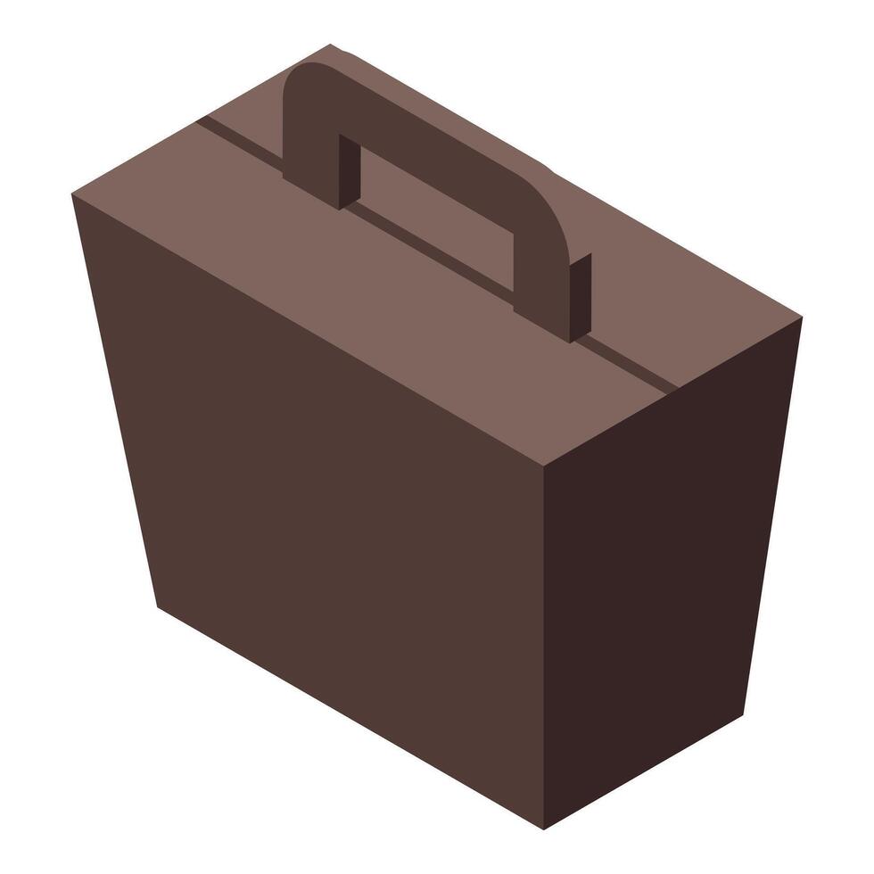 Brown rectangular briefcase with handle displaying professionalism and organization vector