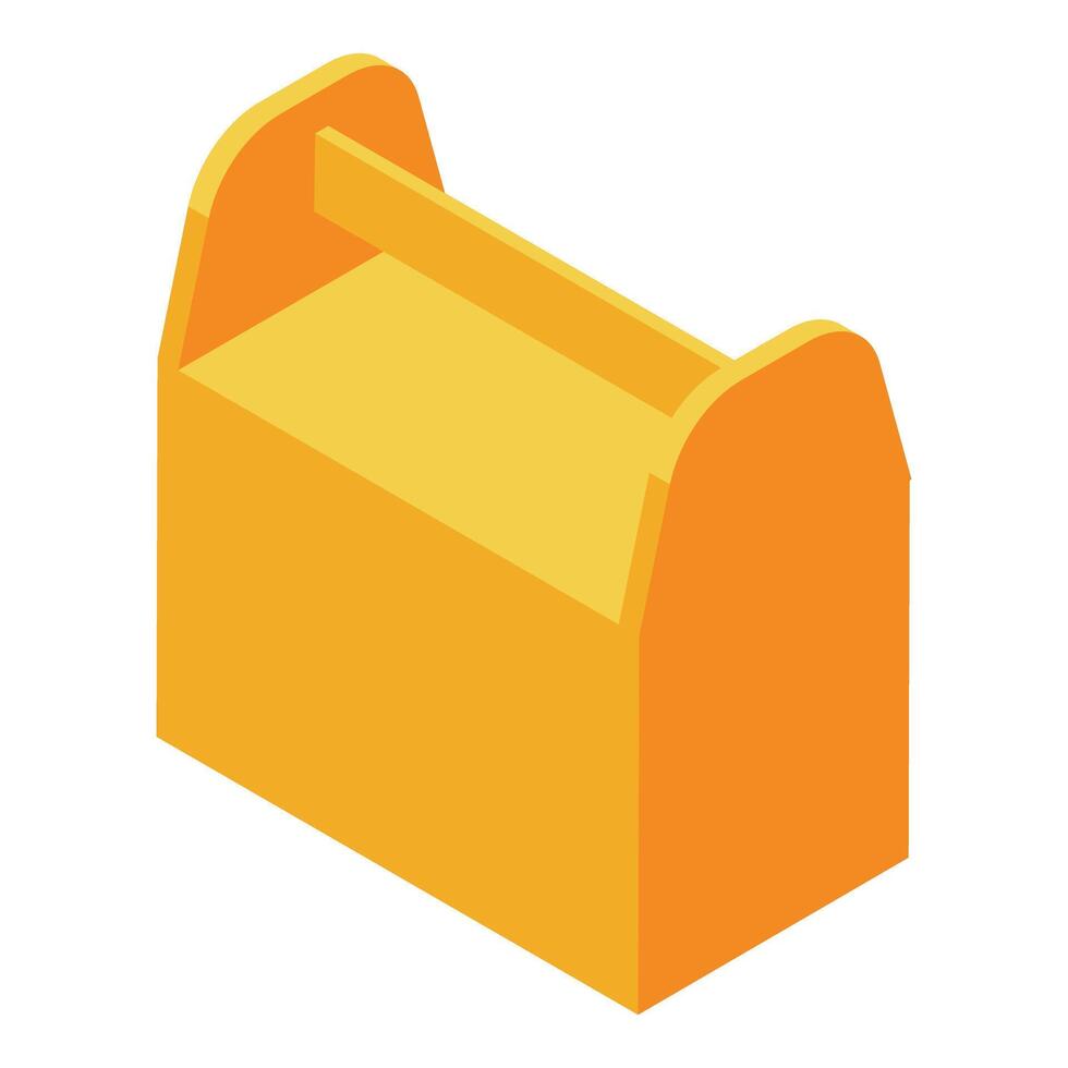 Empty orange toolbox isometric projection storing tools for maintenance and repair vector