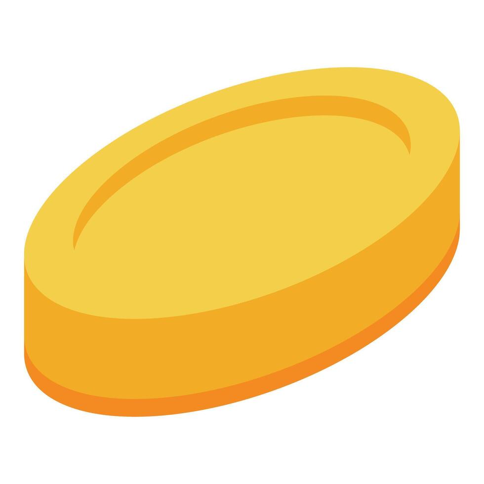Golden coin rotating showing its thickness and value vector