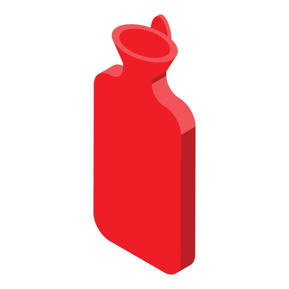 Red hot water bottle providing soothing warmth and comfort vector