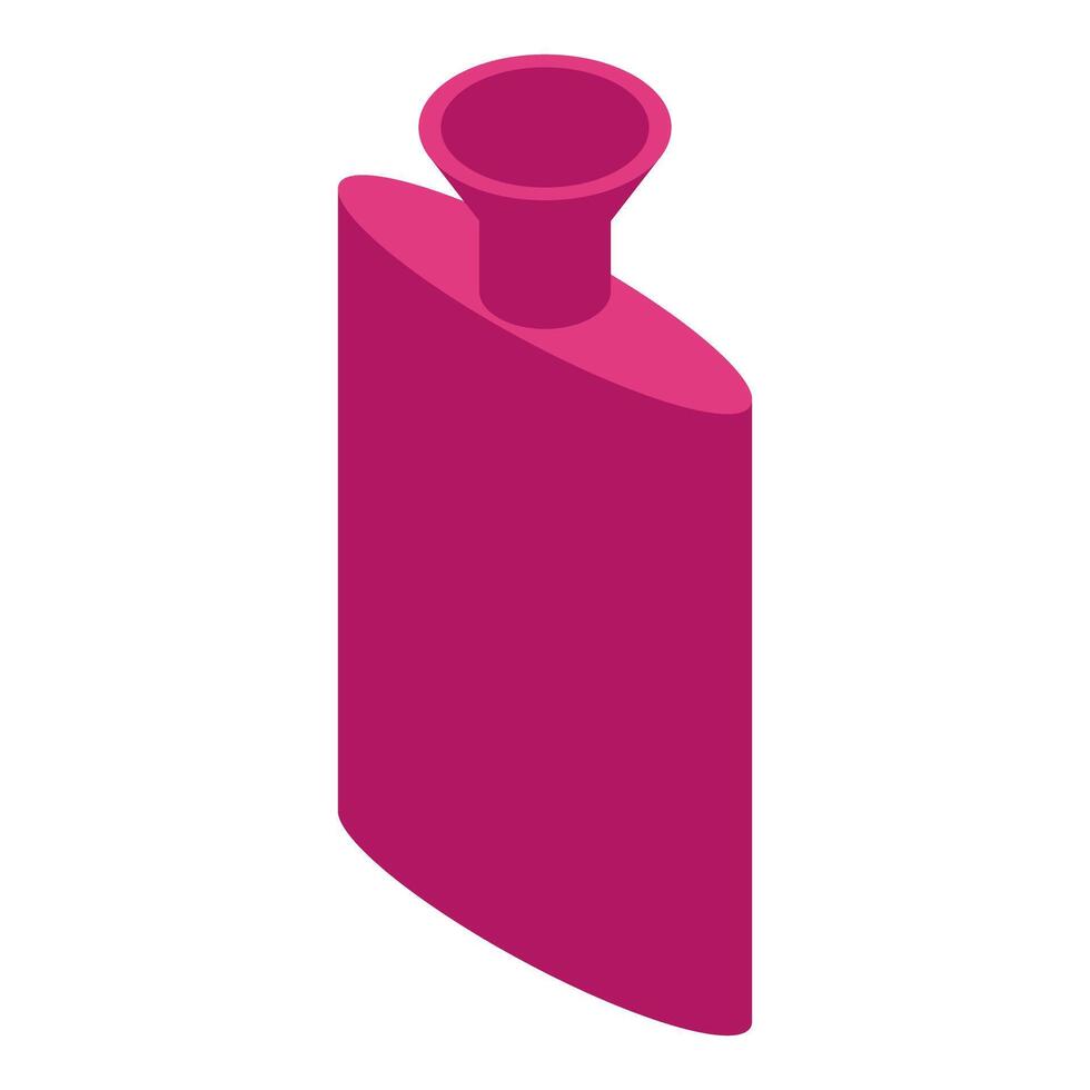 Pink hip flask isometric liquor container for alcohol vector