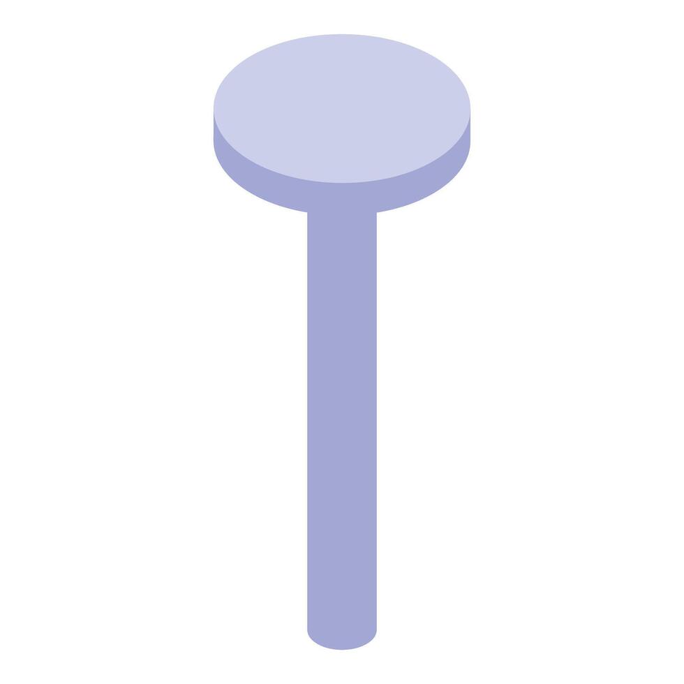Round head fixing pin with long body for secure fastening vector