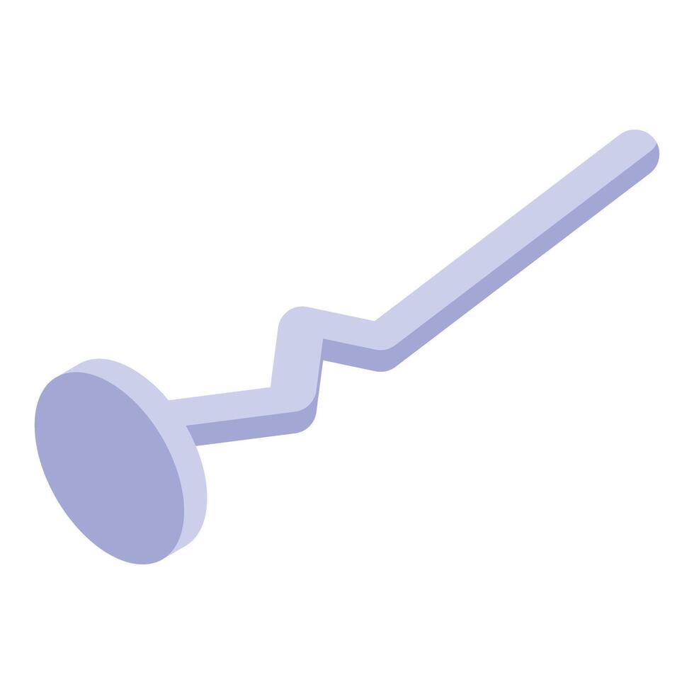 Dental mirror reflecting light for teeth examination, isometric view vector