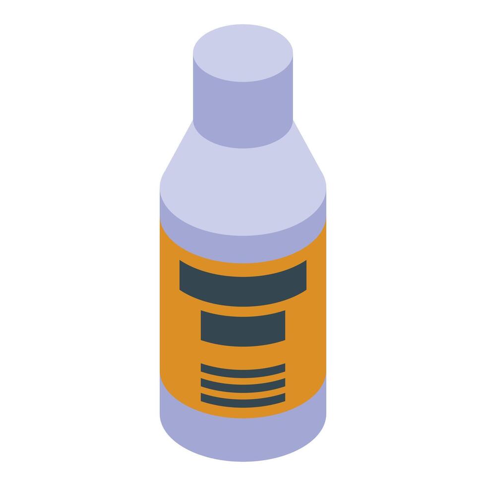 Isometric glue bottle packaging displaying adhesive properties vector