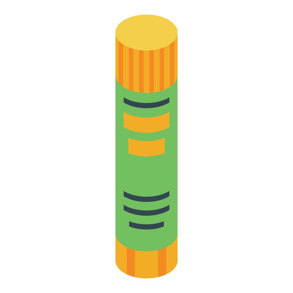 Green glue stick with orange cap for arts and crafts projects vector