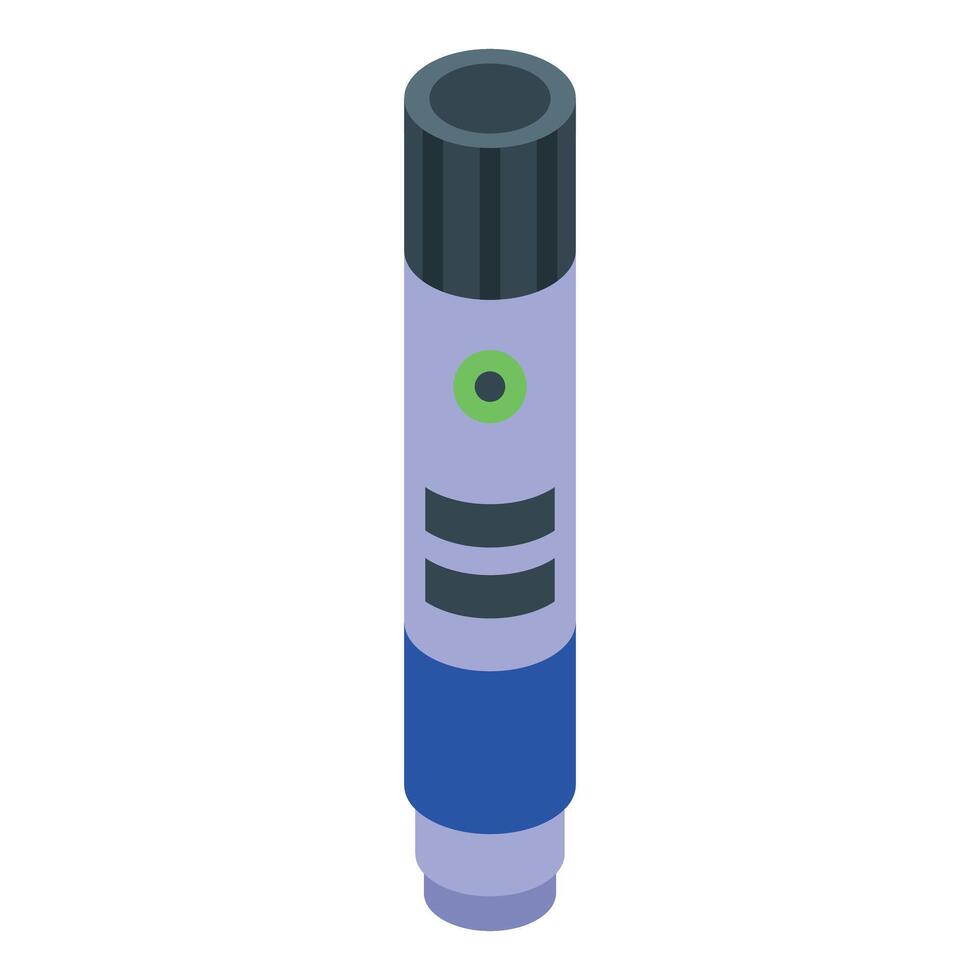Electronic cigarette showing battery level while charging vector