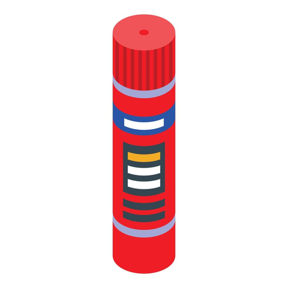 Red glue stick standing on white background vector