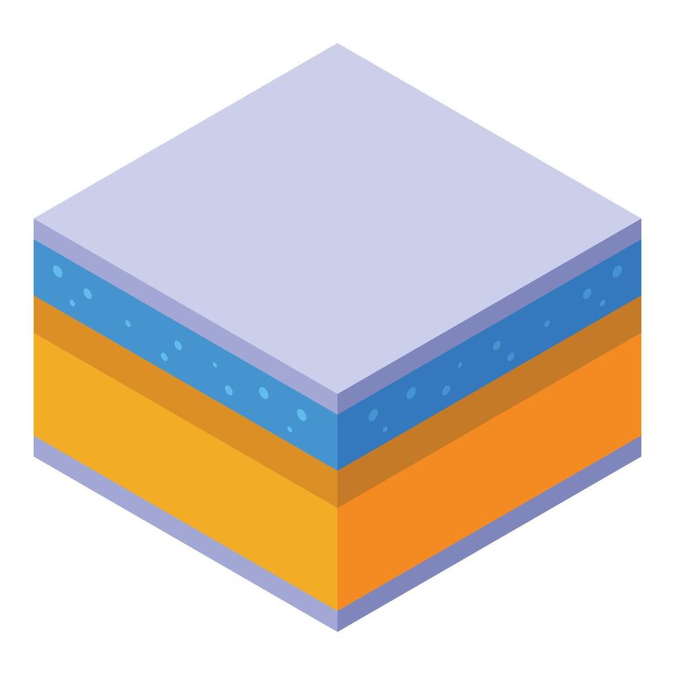 Orthopedic mattress layers showing different materials isometric view vector