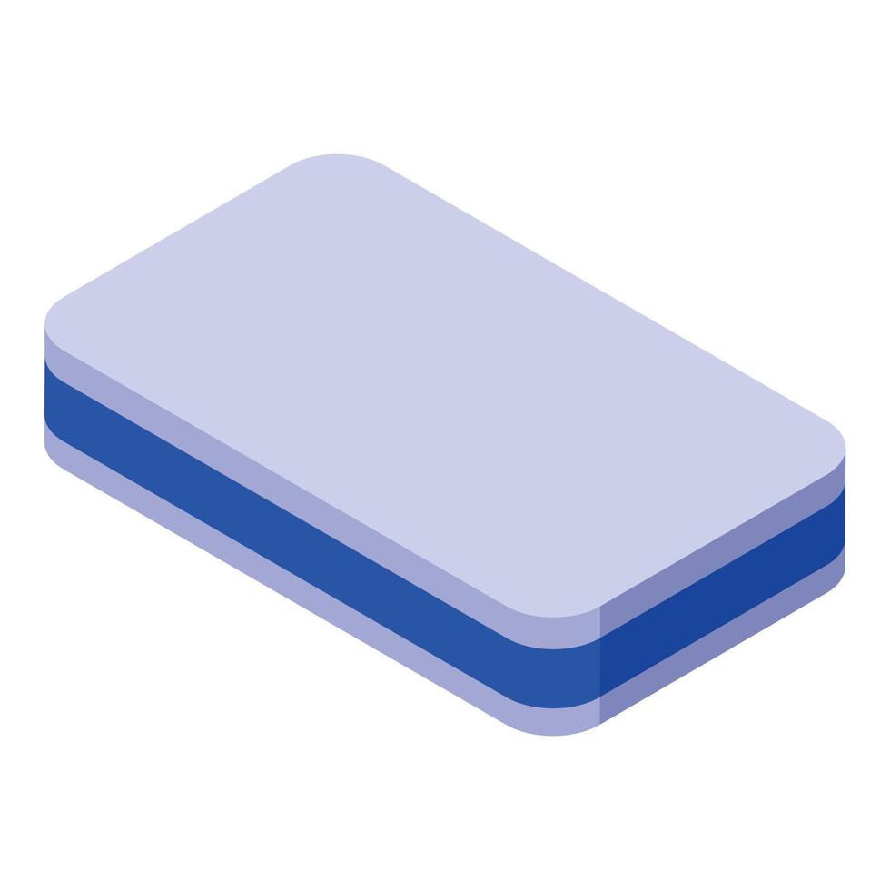Orthopedic mattress with blue cover providing comfortable sleep vector