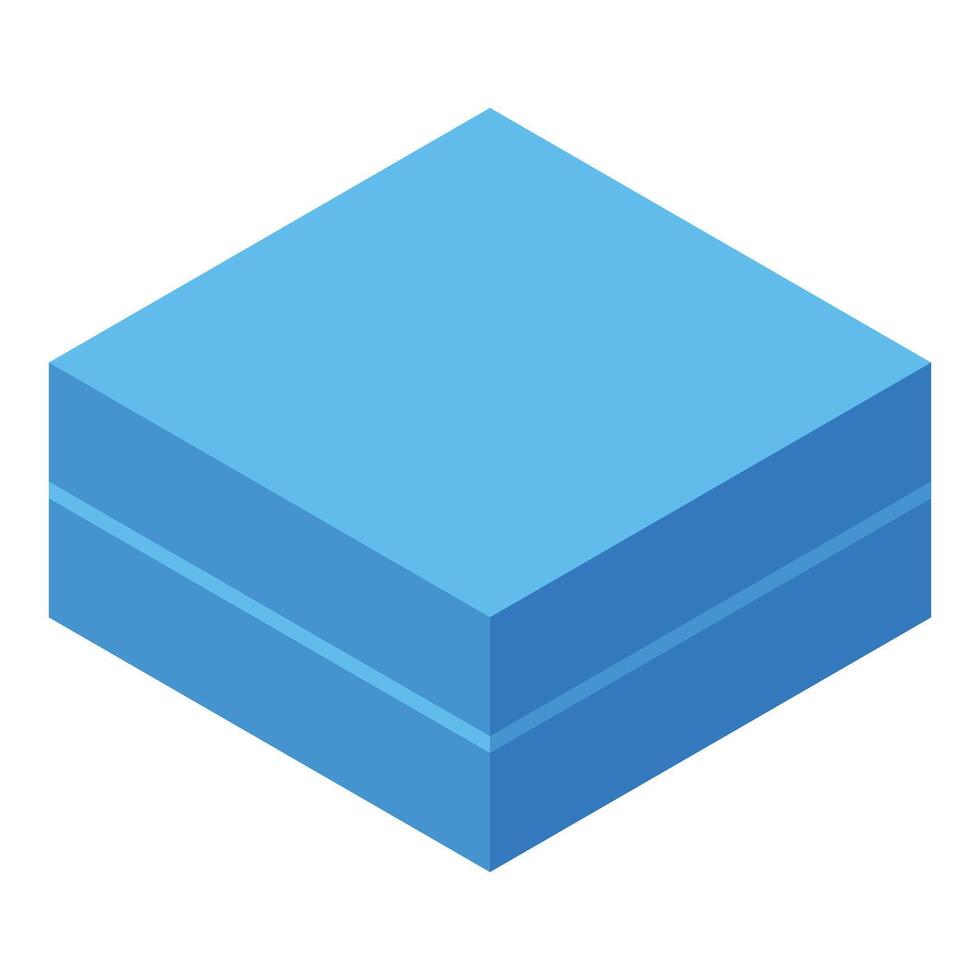 Blue rectangular box in isometric view representing storage or shipping vector