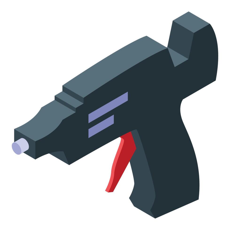 Electric hot glue gun with red trigger for diy and repair projects vector