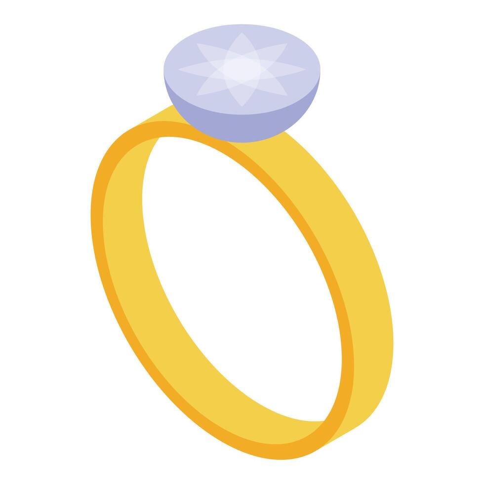 Golden ring holding sparkling diamond, symbol of everlasting love and commitment vector