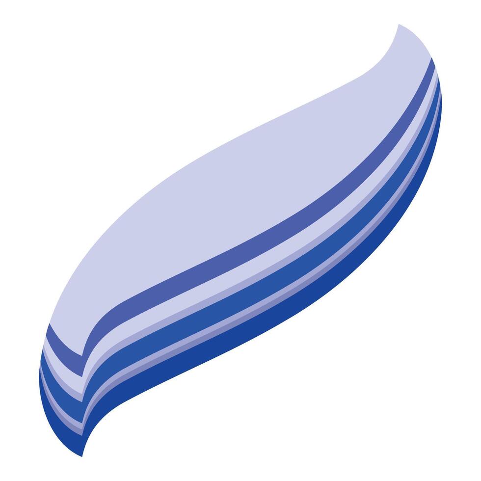 Abstract blue wavy shape with layered effect creating a sense of depth and movement vector