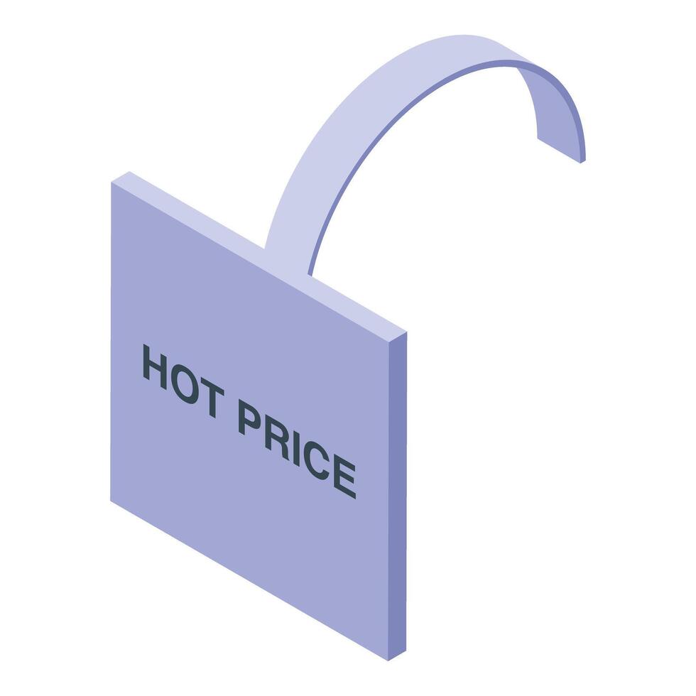 Hot price tag hanging with curved strip showing special offer vector